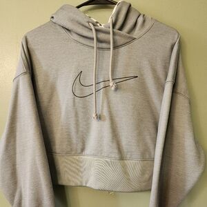 Nike Women's Light Gray Cropped Sweatshirt